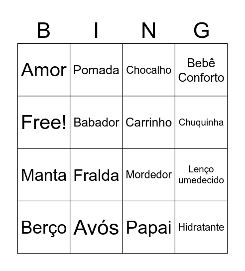 Chá de Bebê das Gêmeas Bingo Card