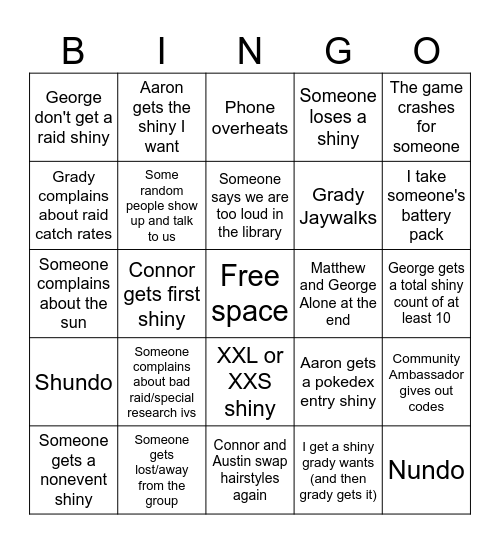 GOFEST 2024 Bingo Card