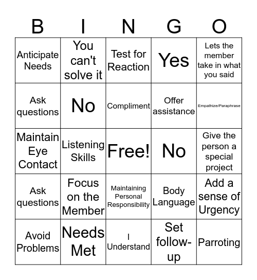 Investing in YOU Bingo Card