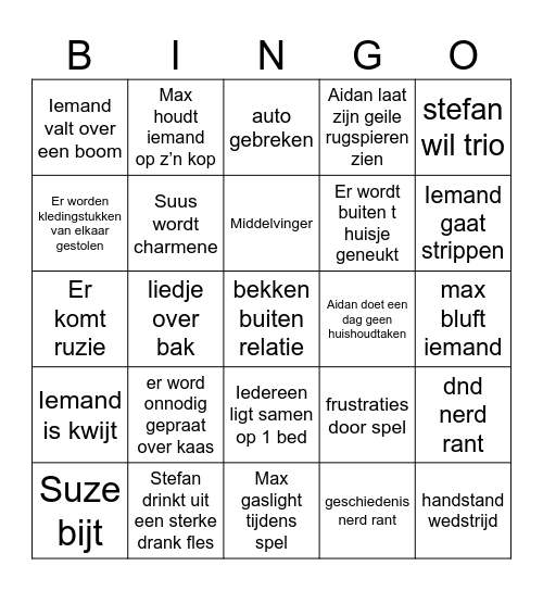 Bingo Roubaix Sletjes Bingo Card