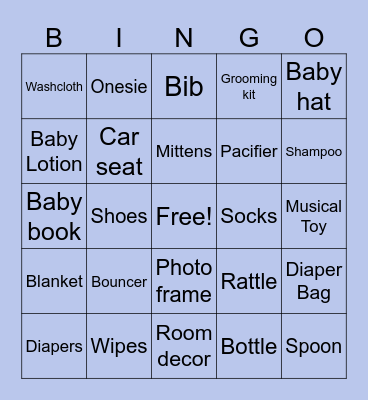Baby Bingo Card
