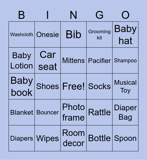 Baby Bingo Card