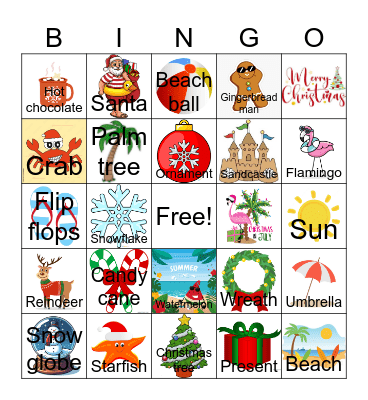 Christmas in July Bingo Card