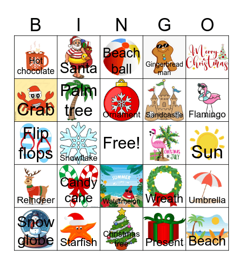 Christmas in July Bingo Card