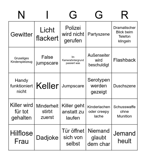 Horrorfilm Bingo Card