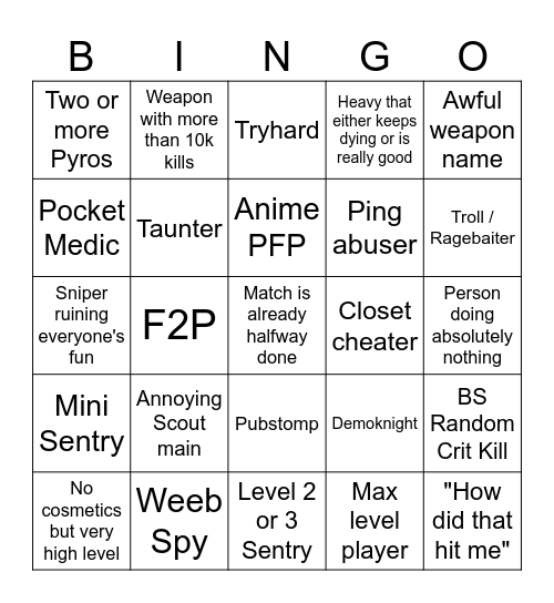 tf2 bingo Card