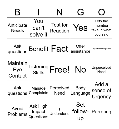 Investing in YOU Bingo Card