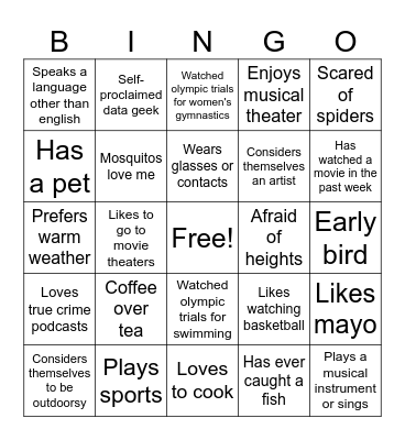 BINGO Card