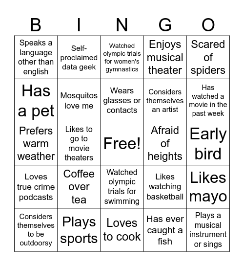 BINGO Card