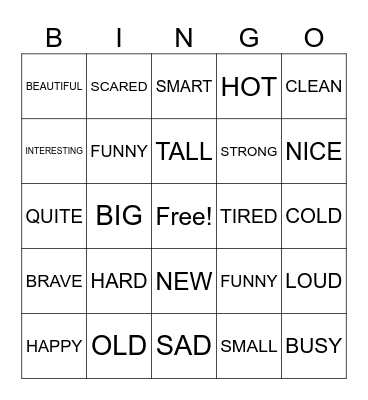 Synonyms and Antonyms Bingo Cards Bingo Card