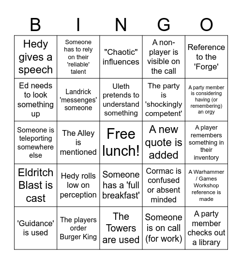 Hunter's Bingo No.2 Bingo Card