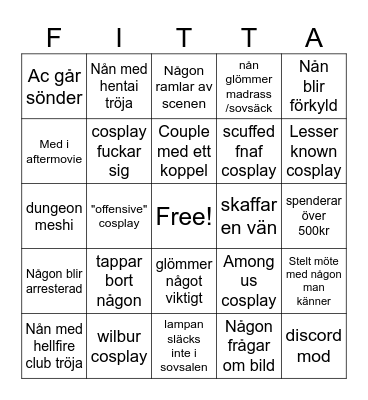 Närcon Bingo Card
