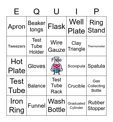 Lab Equipment Bingo Card
