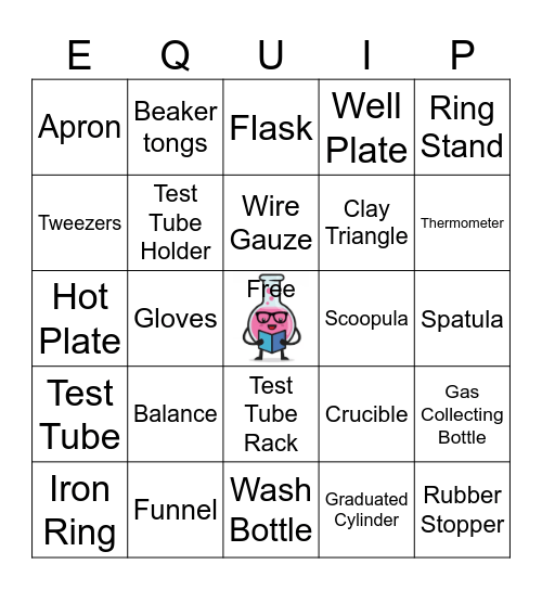 Lab Equipment Bingo Card