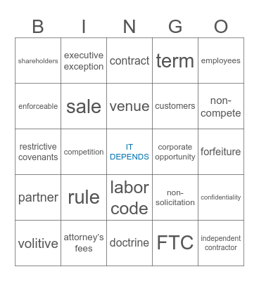 Payne & Fears Bingo Card