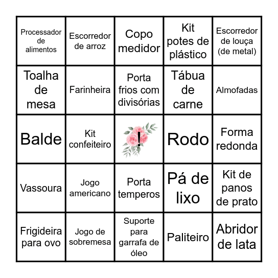 Chá de Cozinha - Julia e Leonardo Bingo Card