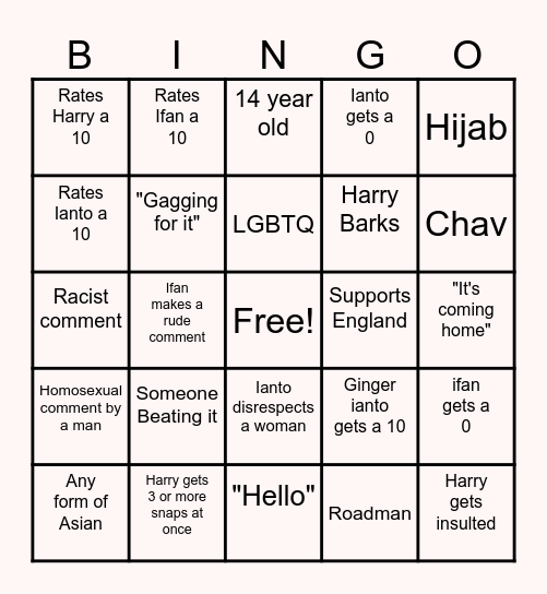 OmeTV bingo Card