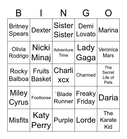 Pool Party Pop, Liz's Favorite TV Shows, & Celebrities that are Cancer Signs Bingo Card