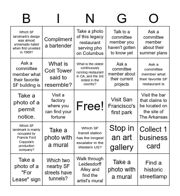 ULI YLG BINGO BAR CRAWL Bingo Card