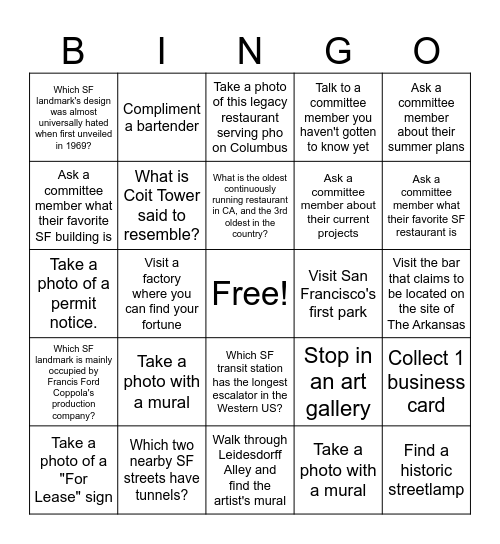 ULI YLG BINGO BAR CRAWL Bingo Card