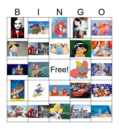 DISNEY IMAGES Bingo Card