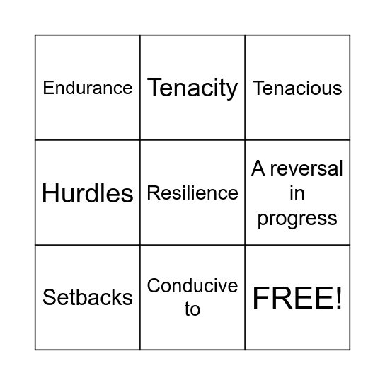 Unit 4 Bingo Card