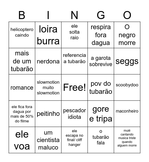 Sharkenstein bingo Card