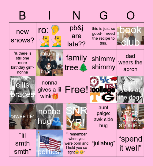 birthday bingo💞👯‍♀️😽 Bingo Card