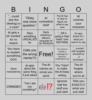 C.AI Bingo Card