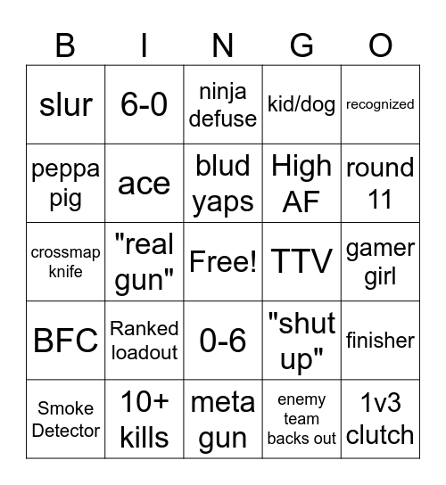 SND BINGO Card