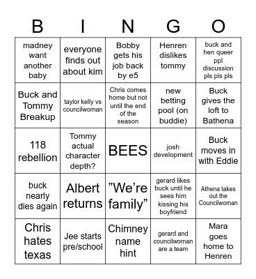 911 S8 BINGO CARD Bingo Card