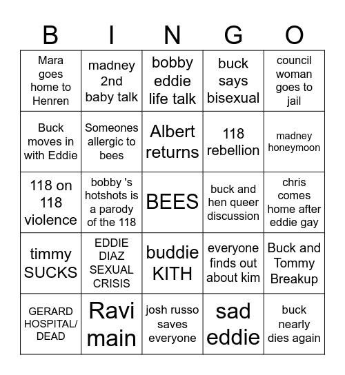 911 S8 BINGO CARD brews Bingo Card