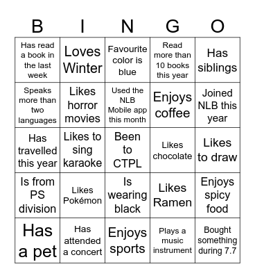 Get To Know You Bingo! Bingo Card