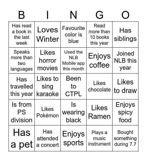 Get To Know You Bingo! Bingo Card