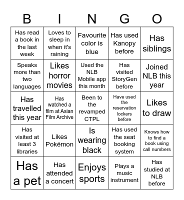 It's Bingo Time! Bingo Card