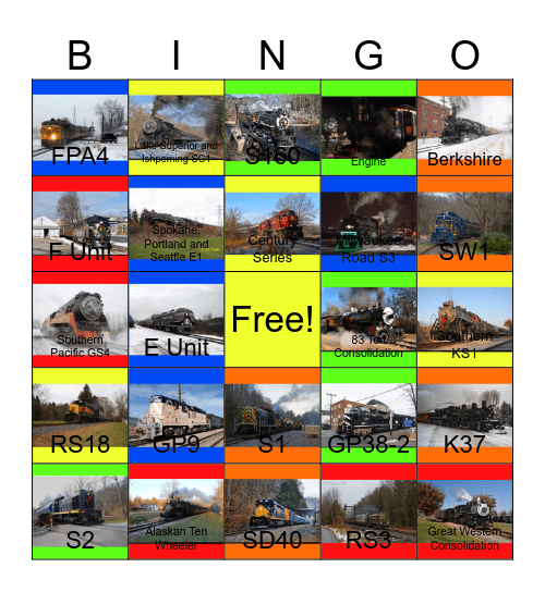 Railways in a Festive Spirit Bingo Card