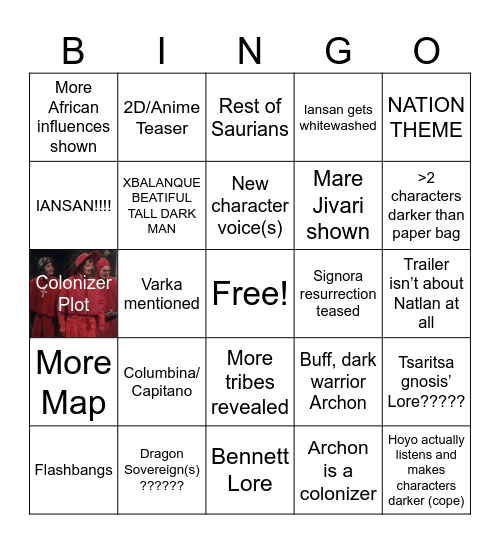 Natlan Teaser #3 July 12, 2024 Bingo Card
