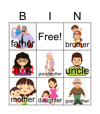 Family Bingo Card