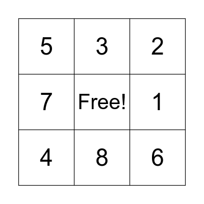 Farm Animal Bingo Card