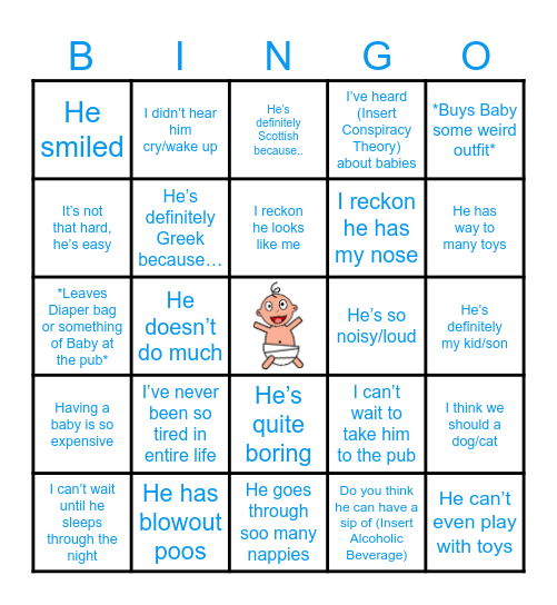 Andy's Baby Quotes Bingo Card