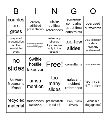 Canning Conference 2024 Bingo Card