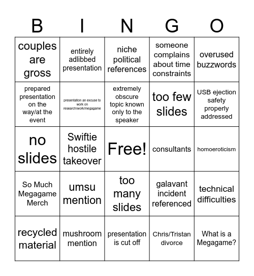 Canning Conference 2024 Bingo Card