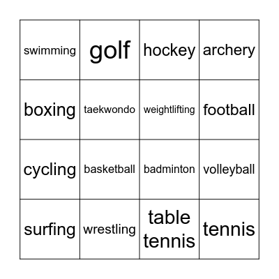 Summer Camp 2024 Bingo Card