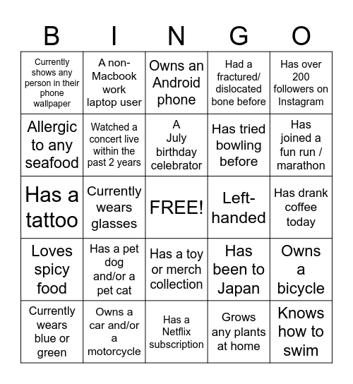 DTN EcoData Manila BINGO Card