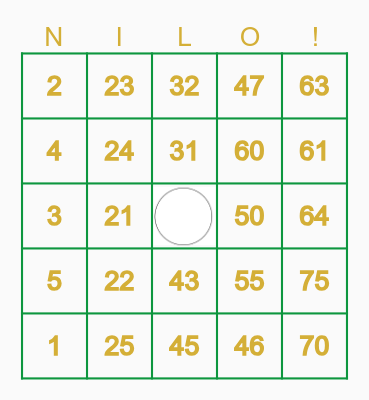 Name: (Employee's name) Bingo Card