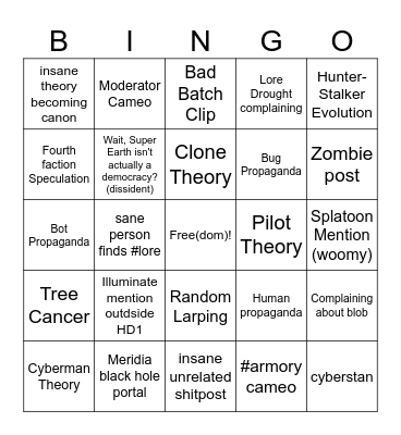 #LORE Chat Bingo by Scape Bingo Card