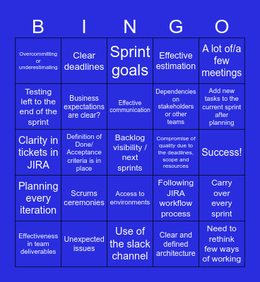 Retrospective Bingo Card