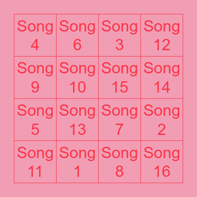 MUSICAL BINGO Card