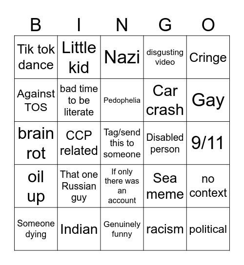 Instagram Reels BINGO Card