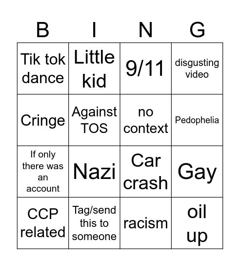 Instagram Reels BINGO Card